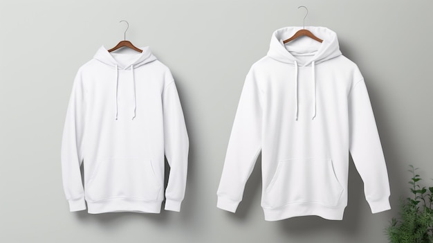 Premium AI Image | white hoodie mockup front and back views designed ...