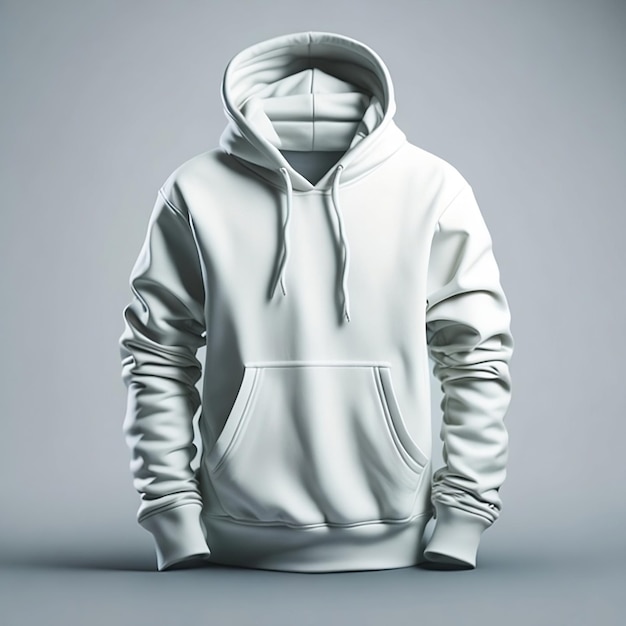 white hoodie mockup template isolated front view