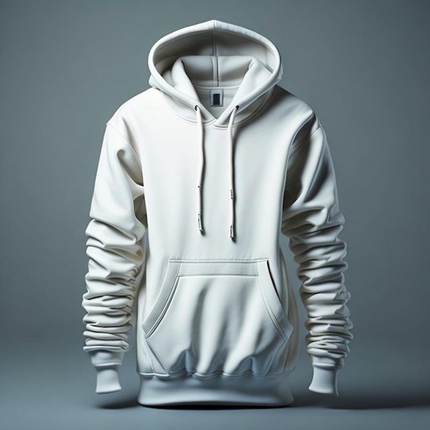 white hoodie mockup template isolated front view