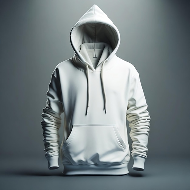white hoodie mockup template isolated front view