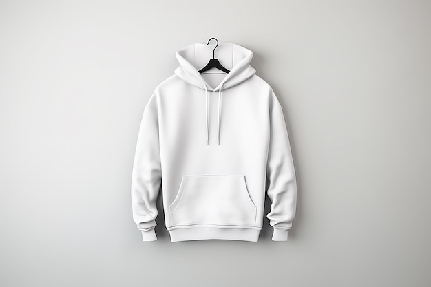 White Hoodie on Plain Background