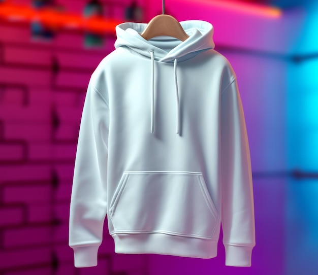 white hoodie sweater photo template with front view