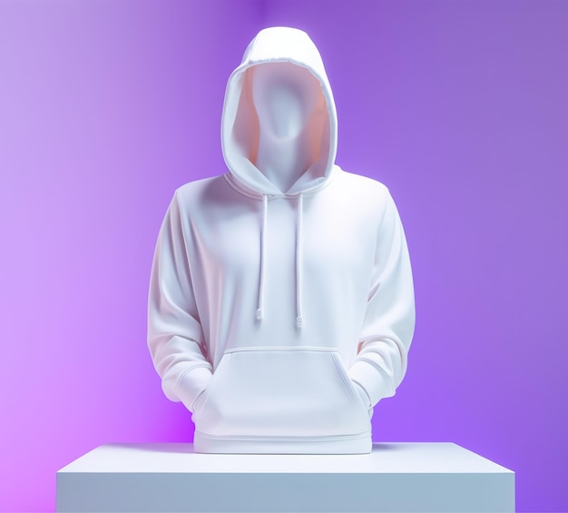 white hoodie sweater photo template with front view