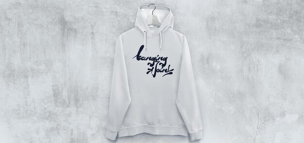 Photo white hoodie with black desgin