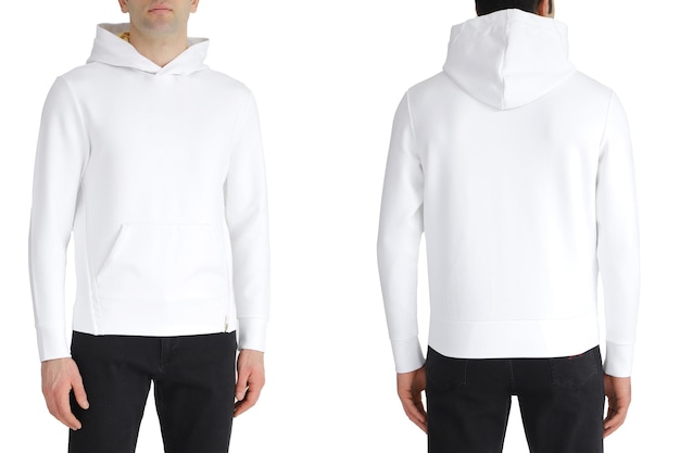 White hoodie with two sides copy space mockup Design templatemockup copy space