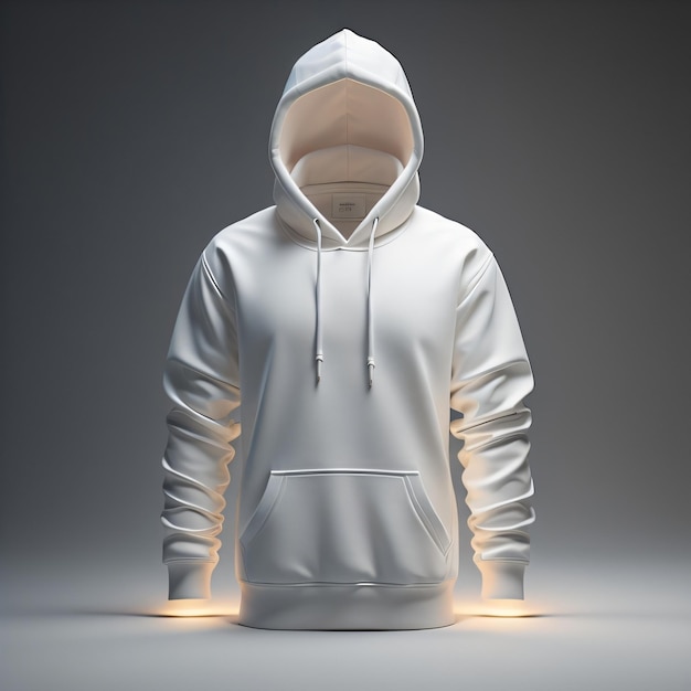 A white hoodie with the word hood on it