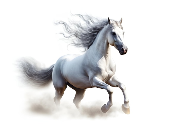 White horse unicorn PNG on a white background