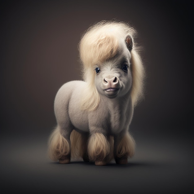 A white horse with a mane and a white mane.
