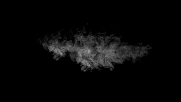 White hot steam isolated on black background, close-up. Create mystical Halloween photos. Abstract background, design element