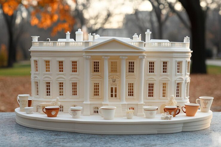 Photo white house and coffee cup assortment