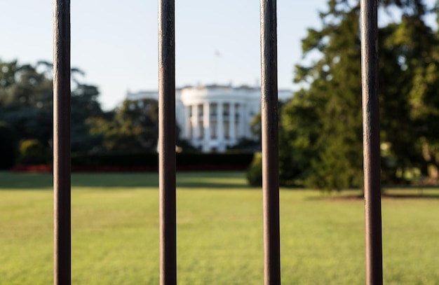 White House Washington DC behind bars