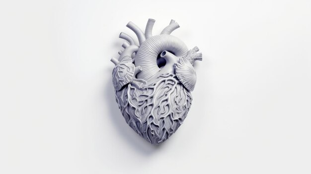 White human heart model