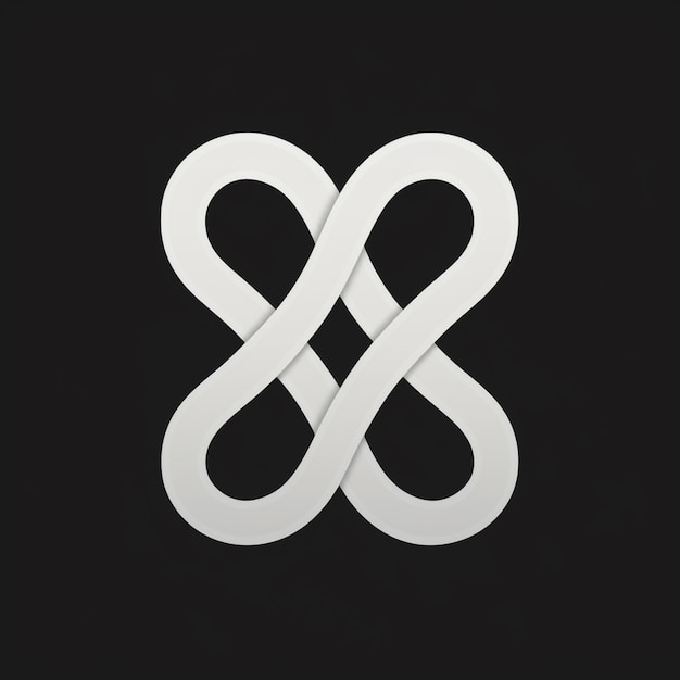 a white infinity symbol on a black background generative ai