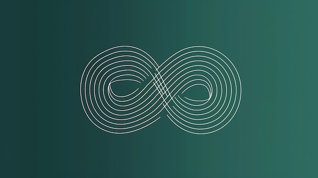 Photo white infinity symbol on a green background