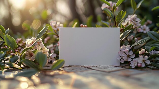 Photo white invitation card mockup