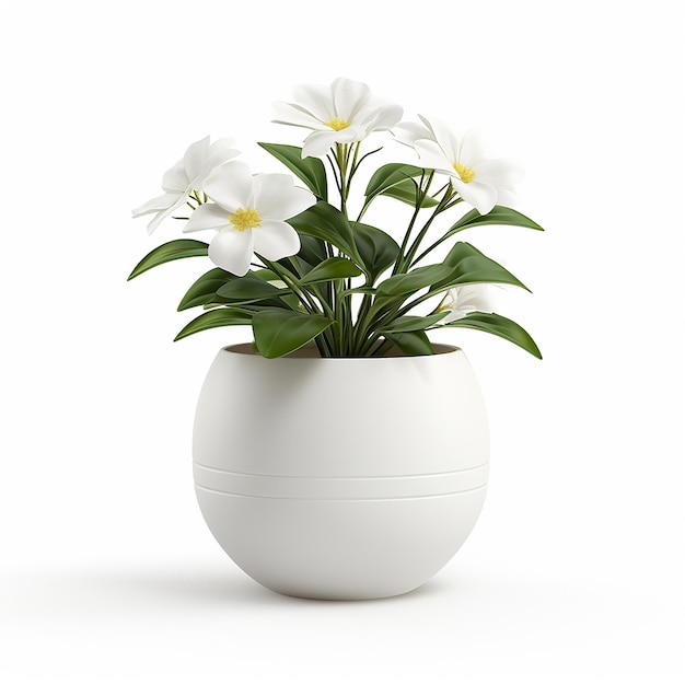 Photo white isolated flower pot