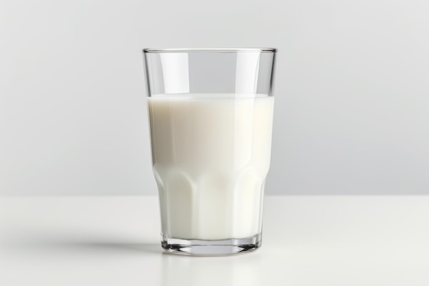 White isolated glass of milk