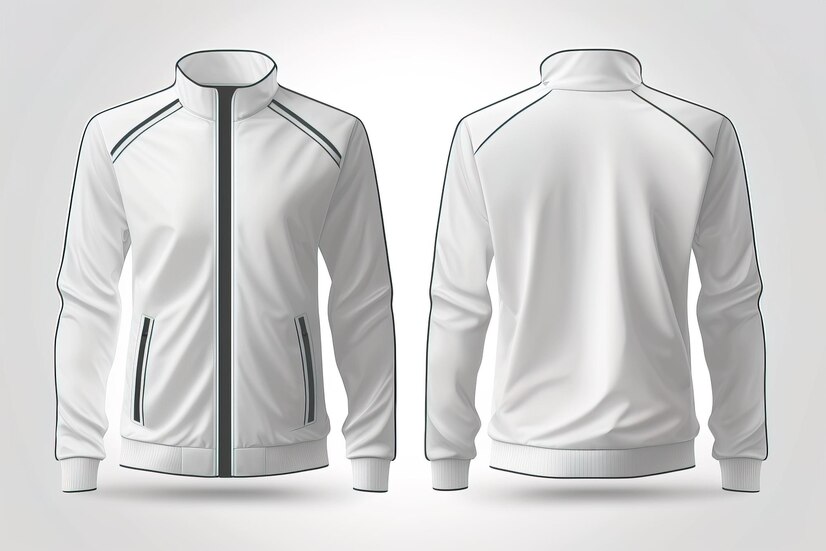 Premium Photo | White jacket for men blank template for graphic design ...