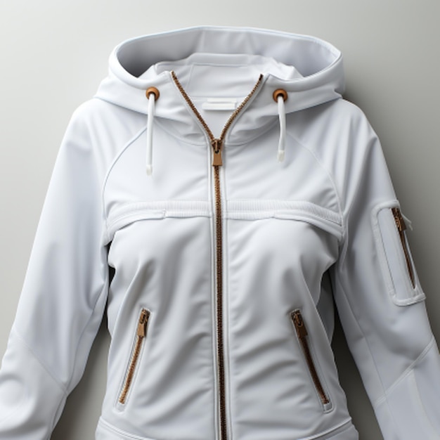 White jacket zipper