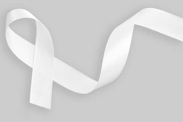 Photo white january, mental health awareness campaign. white ribbon.