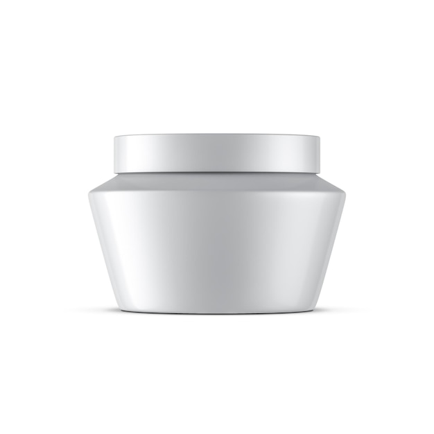 White jar mockup for cosmetics, 3d rendering