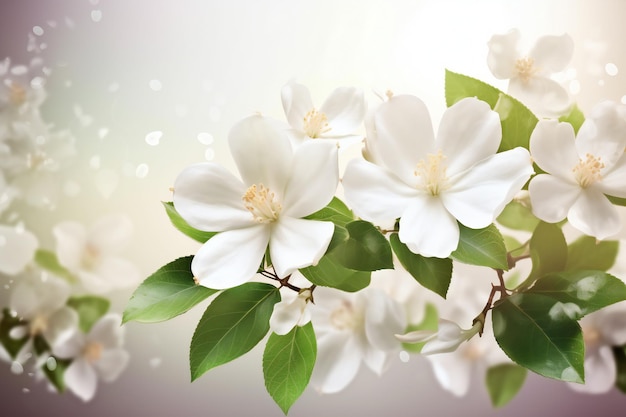 White jasmine flowers The branch delicate spring flowers nature