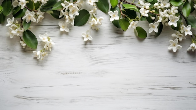 White Jasmine Flowers On A White Wooden Background Uhd Nature