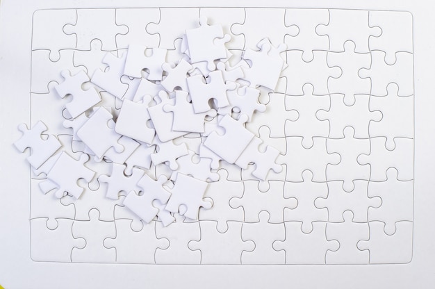 White jigsaw puzzle pieces