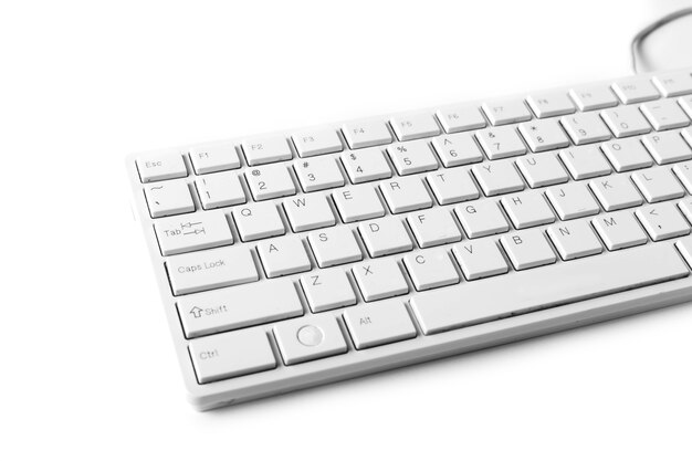 Photo white keyboard on white background