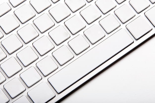 White keyboard with blank keys