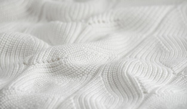 White knitted fabric background texture