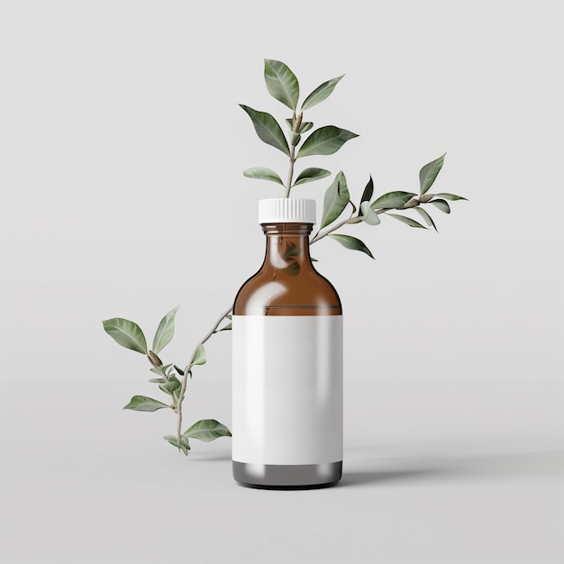 Photo white label product showcase in minimalistic mockup