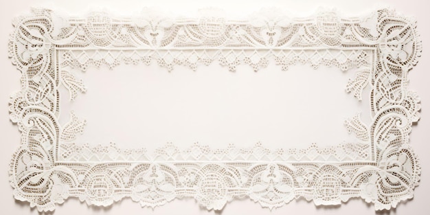 a white lace frame with a white lace border.