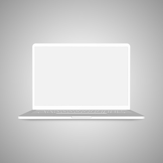 Photo white laptop blank computer template isolated on a white background