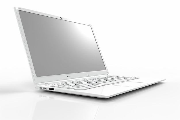 Photo white laptop mockup