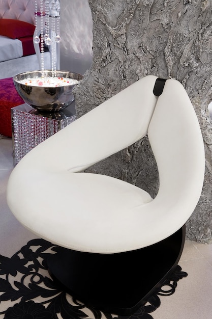 White leather armchair