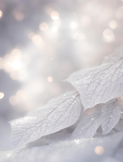 Photo white leaves on branches of a tree ai