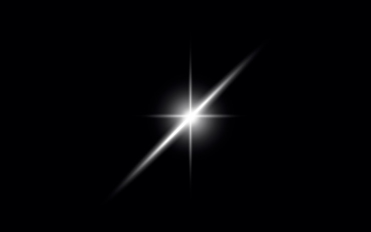 Photo white lens flare light on black background