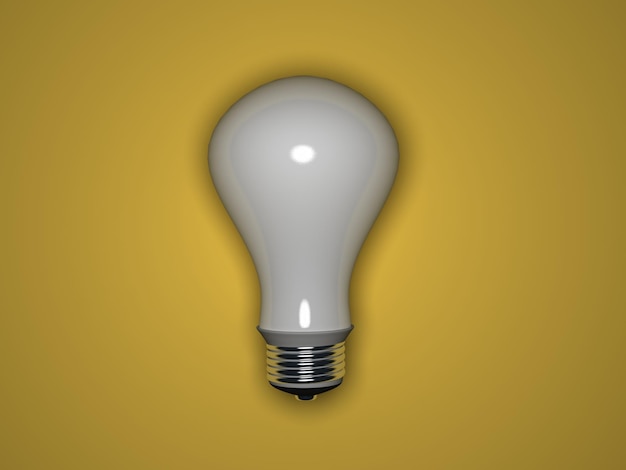 Photo white light bulb 3d realistic render