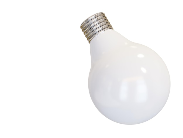 White light bulb 3d render