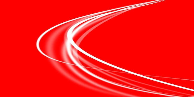 white lights and curvy wavy with blurred red background