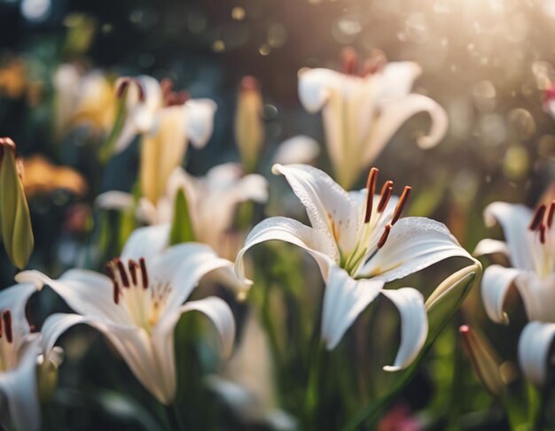 Photo a white lily flower