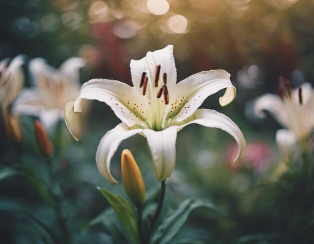 A white lily flower