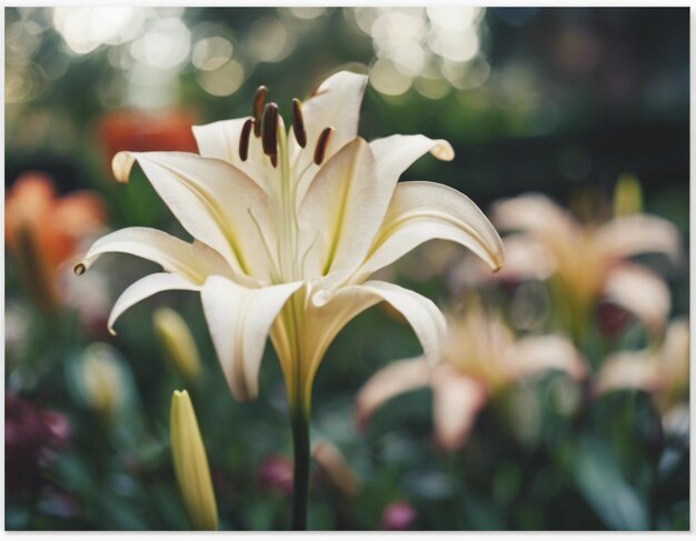 Foto un fiore di giglio bianco
