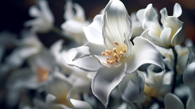 white lily flowersHD 8K wallpaper Stock Photographic Image