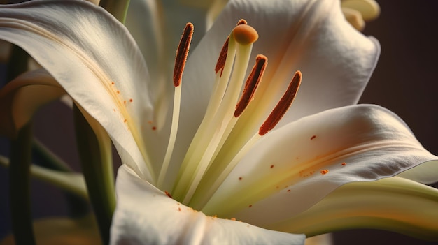 A white lily with the word lily on it