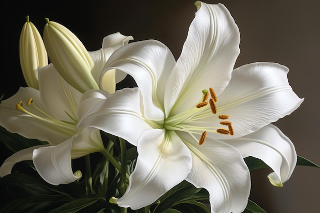 A white lily with the word lily on it