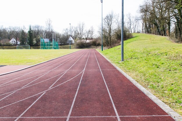 White lines and texture of running racetrack