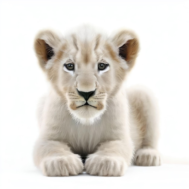 White Lion Cub's Curious Adventures Generative AI