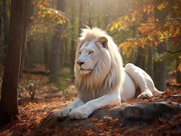 White lion in the nature